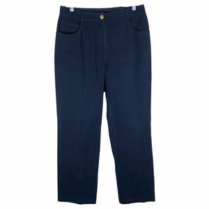 St John Womens Size 6 Pants Navy Blue Denim Stretch Straight Jeans 1189